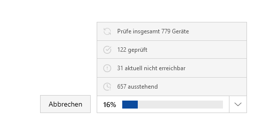 Der Fortschritt und Zwischenergebnisse
