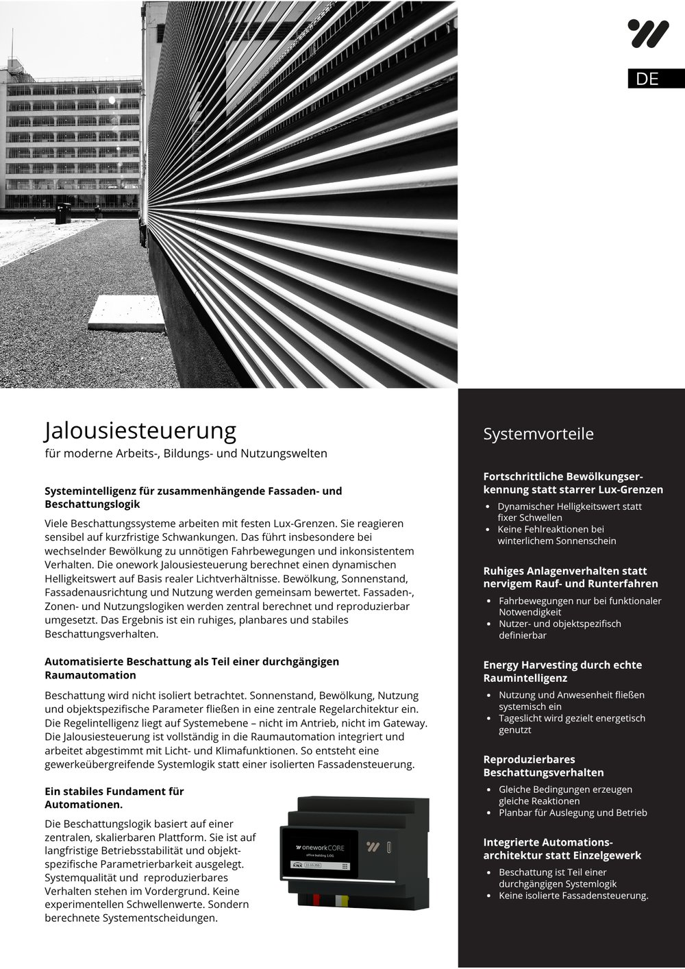 Factsheet Jalousiesteuerung DE