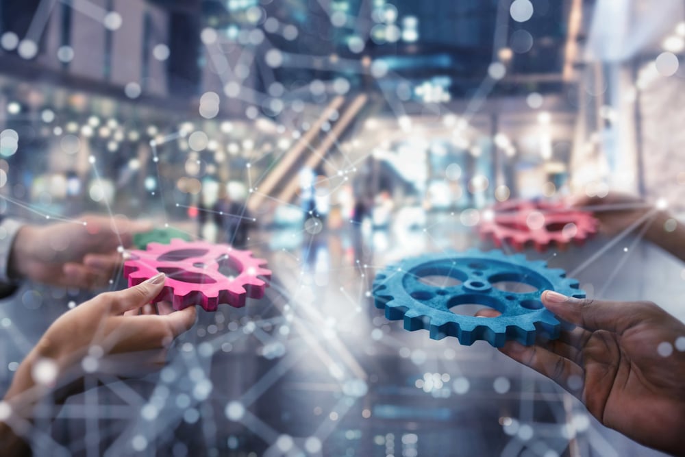business-team-connect-pieces-gears-teamwork-partnership-integration-concept-double-exposure