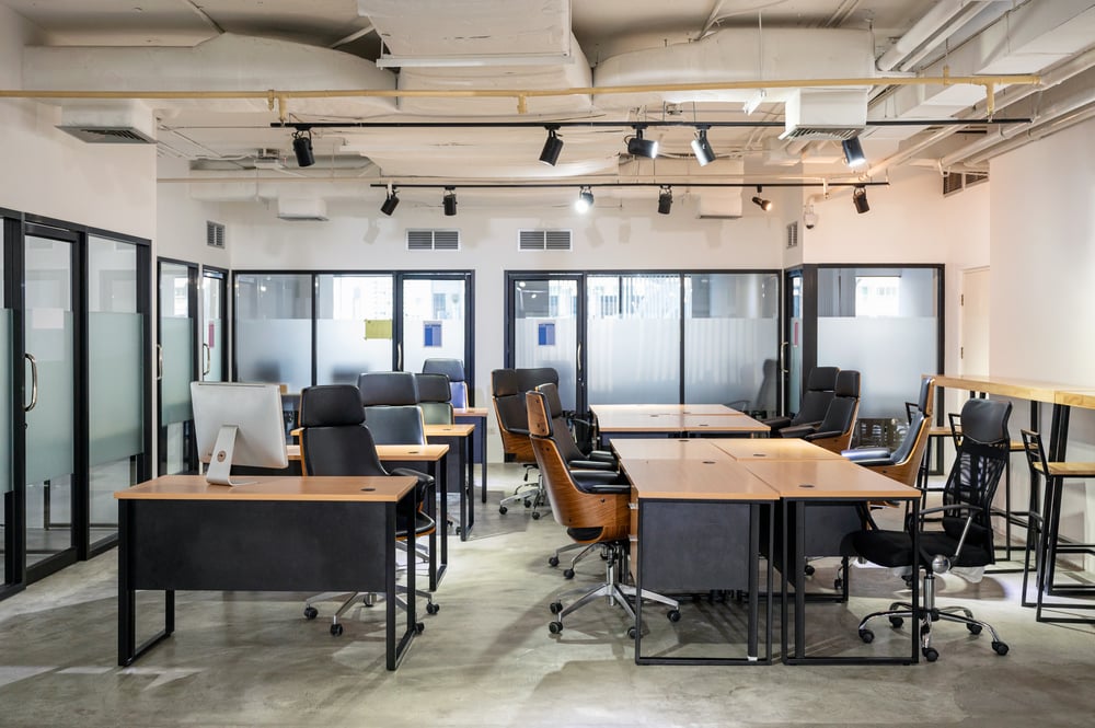 empty-modern-office-with-desk-chair-temporarily-closed